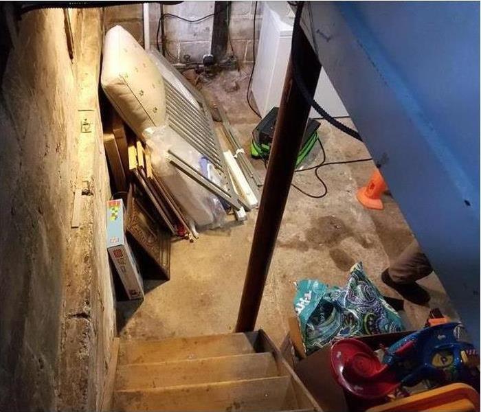 A basement flooded being restoring
